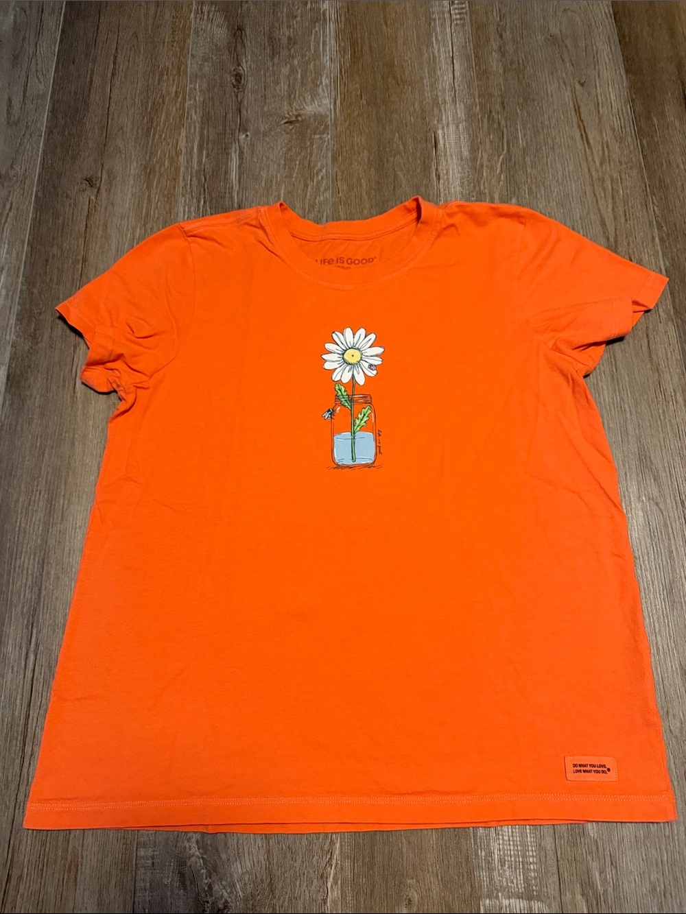 Life Is Good Orange Crewneck Graphic Tee